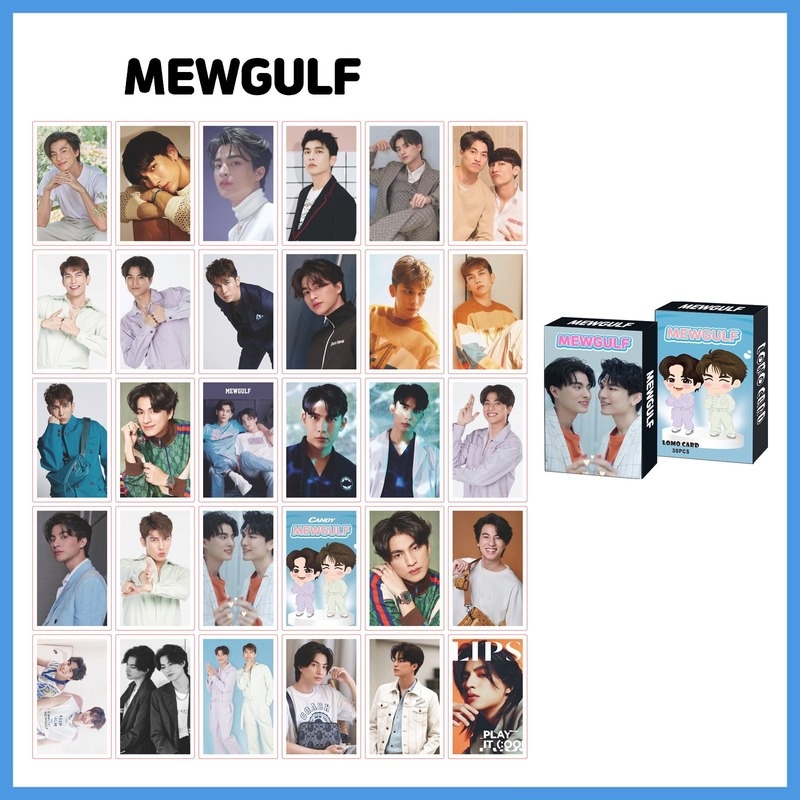 Bộ thẻ IN HÌNH Thai BL Mewgulf Taynew OffGun Earthmix YINWAR lomo card 30 tấm