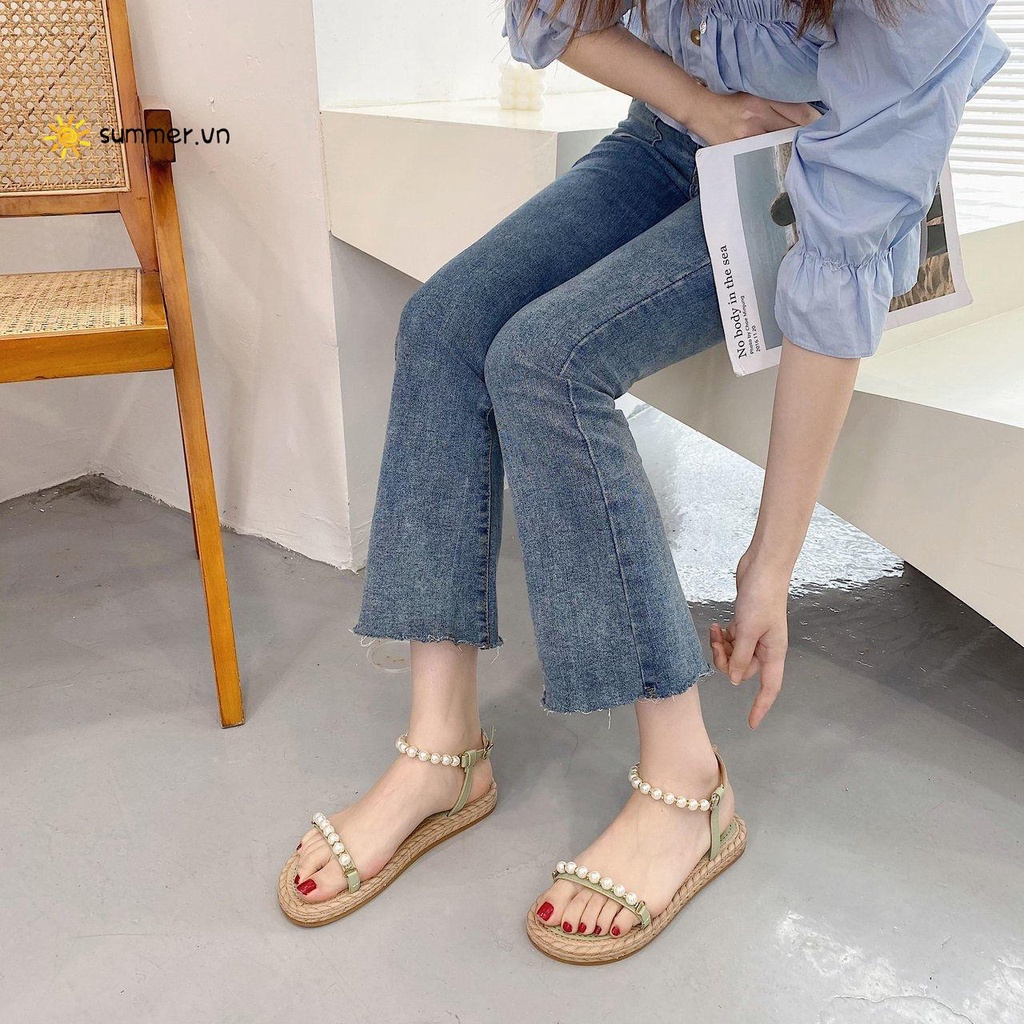 Giày Sandal Đế Bằng Thiết Kế Mới Thời Trang Mùa Hè Dành Cho Nữ 2022