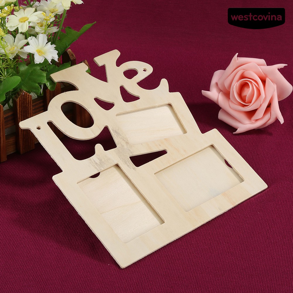 Khung Ảnh Bằng Gỗ Khắc Chữ Love 3 Trong 1 tiện dụng