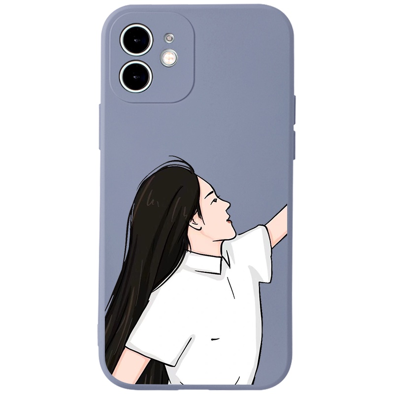 Ốp lưng JURSUE hoạt hình cặp đôi dễ thương đẹp cho iPhone 13 12 11 Pro Max SE 2020 X XR XS 8 7 ip 6S 6 Plus Y2092