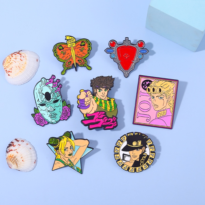 Ghim cài áo QIHEJEWELRY anime Nhật Bản JoJos Bizarre Adventure gắn ba lô