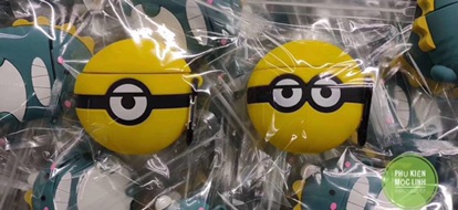 Tặng kèm móc treo - Case Airpod 1 2 Bóng MinionVỏ bao AirPods silicon đựng tai nghe không dây i11 i12...