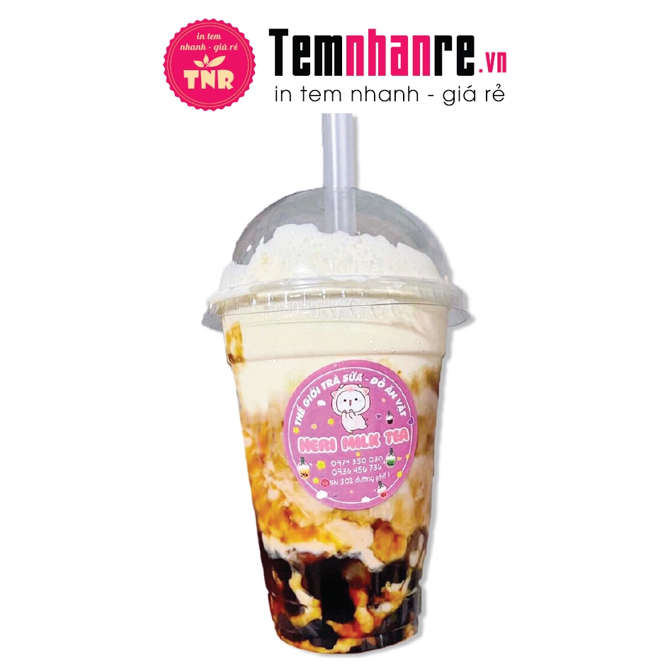 Combo 500c tem nhựa sữa chống nước Temnhanre.vn thiết kế theo yêu cầu