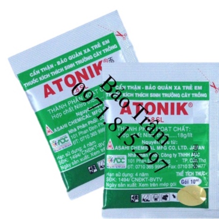 Phân bón lá kích thích tăng trưởng cây trồng ATONIK 1.8 SL hộp 10 gói, 2 gói 10ml