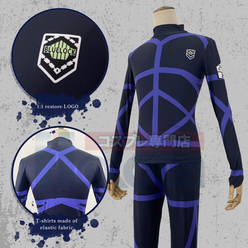 HOLOUN Blue Lock Áo Thun Hóa Trang Nhân Vật Isagi Yoichi Bachira Chigiri Nagi Itoshi  Football Soccer Training Wear Uniform Halloween gift