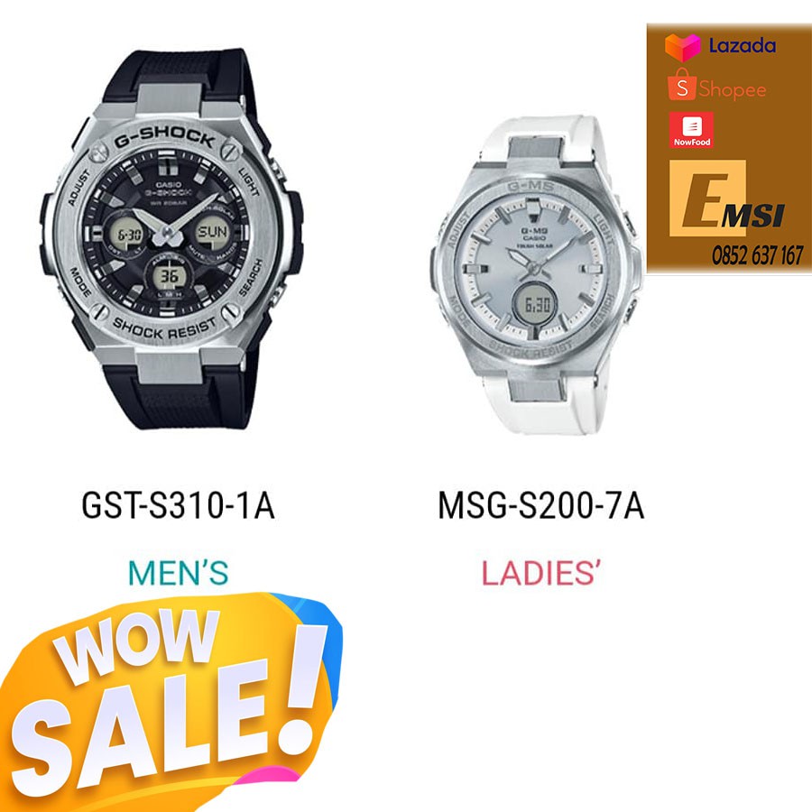 Đồng hồ Casio G-Shock Đôi GST-S310-1A & MSG-S200-7A