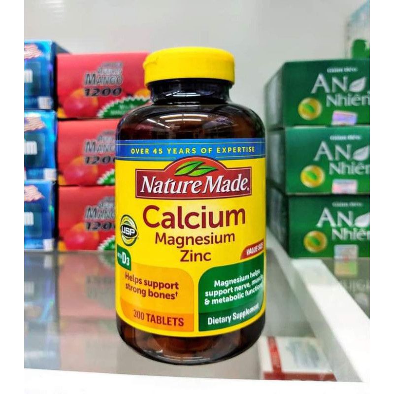 Calcium - Magnesium - Zinc Nature Made 300 viên | Thế Giới Skin Care