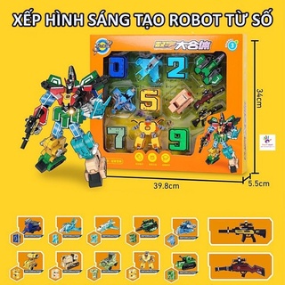 Đồ chơi Chữ Số Lắp Ráp Thành Robot, Đồ chơi Robot Xếp Hình Sáng Tạo