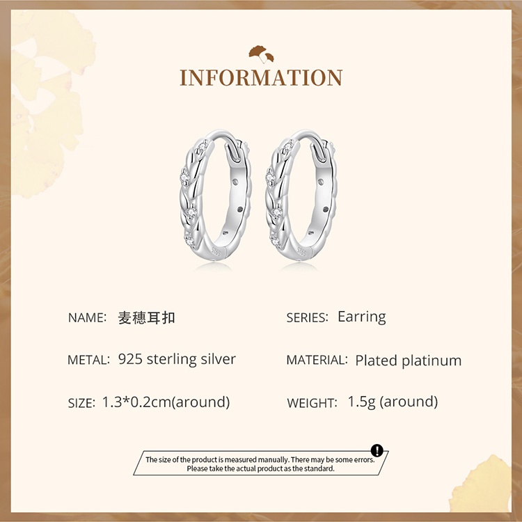 Bông tai BAMOER bạc 925 hình ngôi sao/ trái tim đính đá zircon thời trang