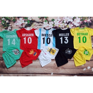 NHẬP "GTJUL 182998" GIẢM 25k Quần áo bóng đá chào WC Combo 5 bộ Carter bộ quần áo cầu thủ cho bé trai