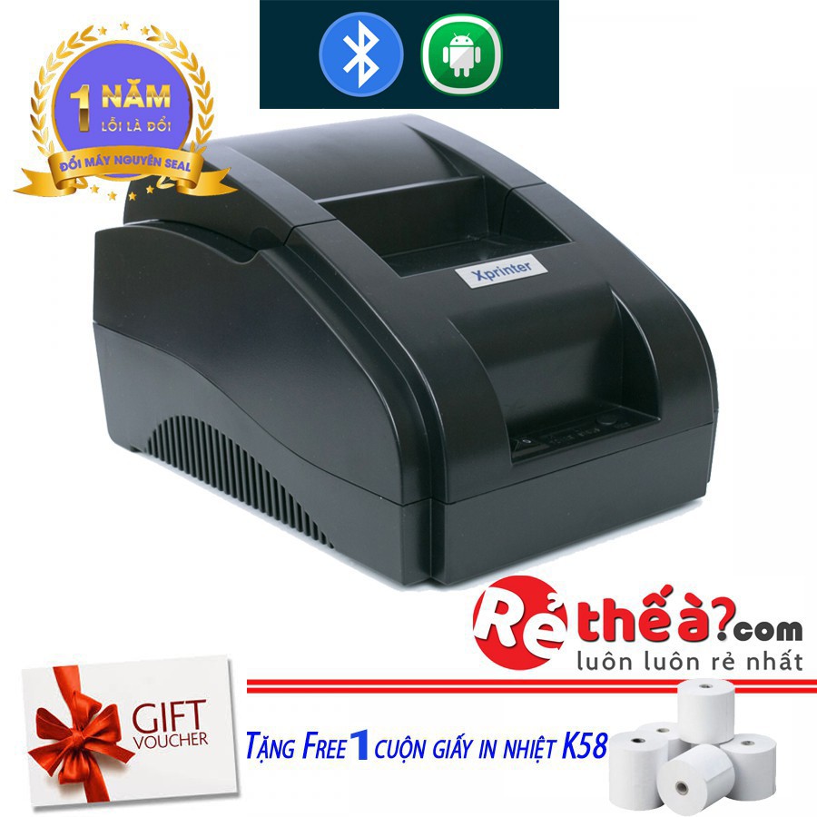 ﺴ▬☢Máy in hoá đơn Xprinter 58IIH USB + Bluetooth Luôn Tặng Free cuộn giấy nhiệt - Hàng nhập khẩu BH 1 năm