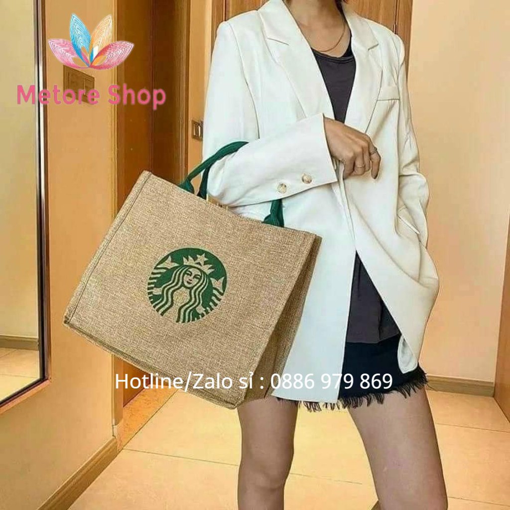 Túi cói hình Starbuck Hottrend phong cách thời trang