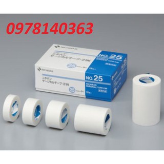 Băng dính giấy chống dị ứng Y Tế  NHẬT BẢN NICHIPORE 25mmx6(đóng riêng 1 cuộn/1hop)