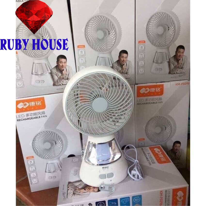 Quạt Tích Điện Ông Tây F0296 Cao Cấp, Có đèn siêu sáng, tích điện từ 4-6 tiếng, quạt tích điện mẫu mới 2021 | BigBuy360 - bigbuy360.vn