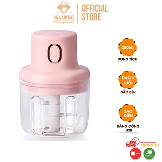 Máy Xay Tỏi Ớt Cầm Tay Mini Siêu Tiện Lợi DK Harvest Dung tích 250ml - Có cổng sạc USB