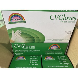 1 HỘP GĂNG TAY KHÔNG BỘT VGLOVES [ HỘP 100 CÁI ]