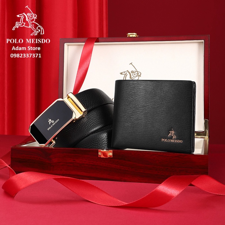Set Ví Thắt Lưng Nam Combo Dây Lưng Nam Ví Da Nam Cao Cấp Hiệu POLO MEISDO Full Hộp Làm Quà Biếu Tặng Sinh Nhật -ND