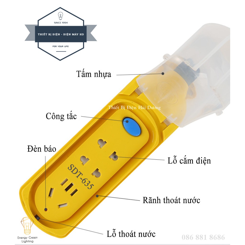 Ổ Cắm Điện Không Dây SDT-633 , SDT-634 , SDT-635 Chống Nước - An Toàn Tiện Lợi - Energy Green Lighting - Bảo Hành 1 Năm