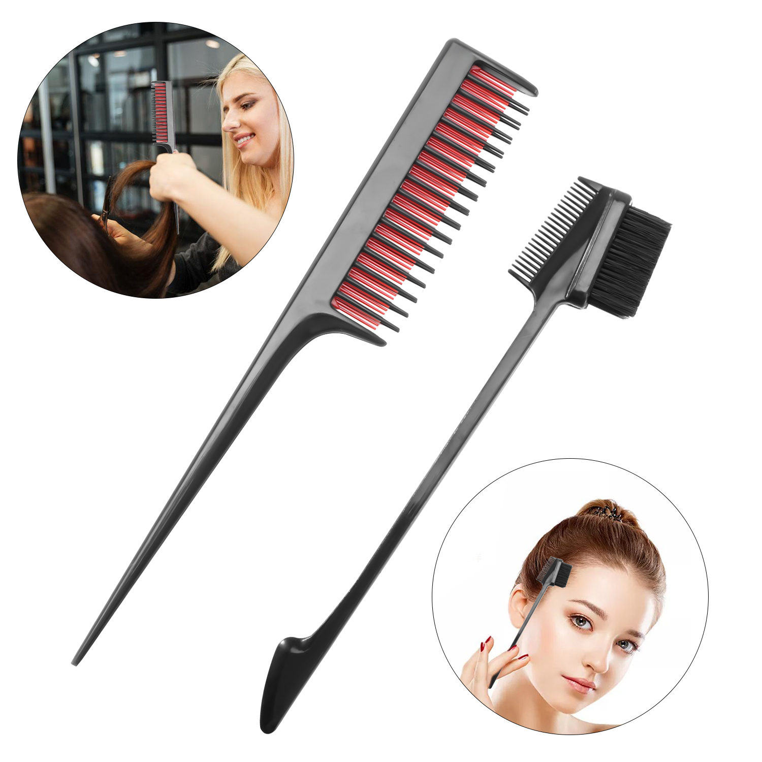 (Hàng Mới Về) Bộ 7 Lược Chải Tóc 9 Lớp Có Răng Thưa Và Răng Thưa Giúp Tạo Kiểu Tóc