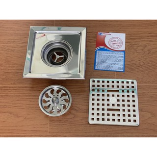 Thoát sàn, phễu thoát sàn chống mùi hôi Inox 304 caro, phễu thoát nước Vinahasa 15x15cm G237