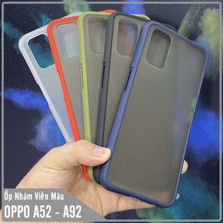 Ốp lưng cho OPPO A52 - A92 trong nhám viền màu