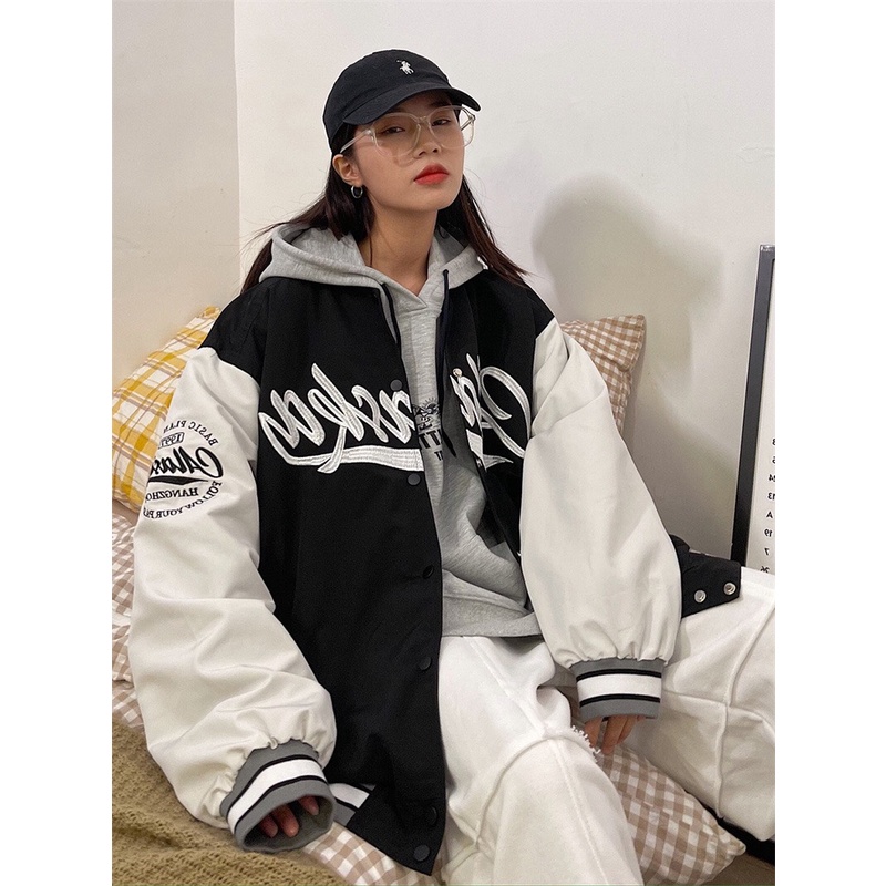 Áo khoác bomber CALASKA dù 2 lớp unisex nam nữ thu đông phối tay 2 màu | BigBuy360 - bigbuy360.vn