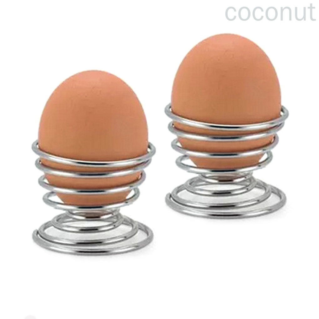 Cốc Đựng Trứng Luộc Hình Xoắn Ốc Bằng Kim Loại Cứng Tiện Dụng Cho Nhà Bếp