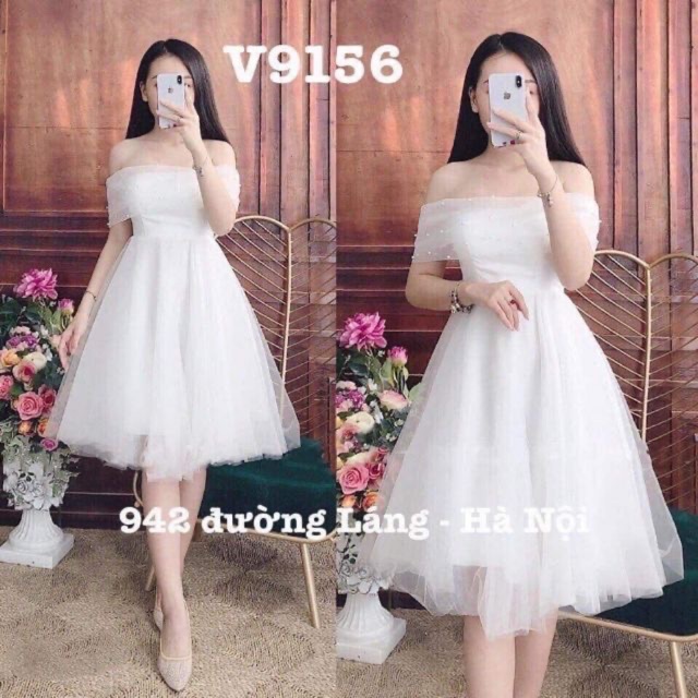 Váy Thiết Kế Váy trắng dự tiệc, chụp kỉ yếu