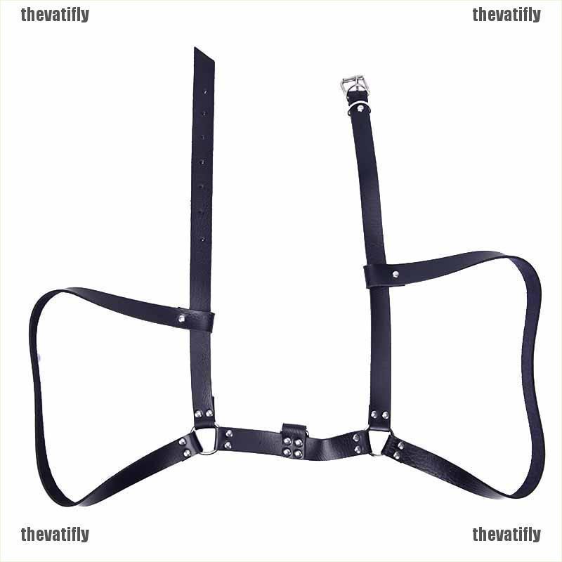 Dây đai đeo ngực bằng da có khóa cài cá tính cho nam và nữ