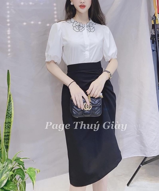 BÁN SỈ CHÂN VÁY RÚM 2 MÀU ĐEN VÀ NÂU CHO NỮ | BigBuy360 - bigbuy360.vn