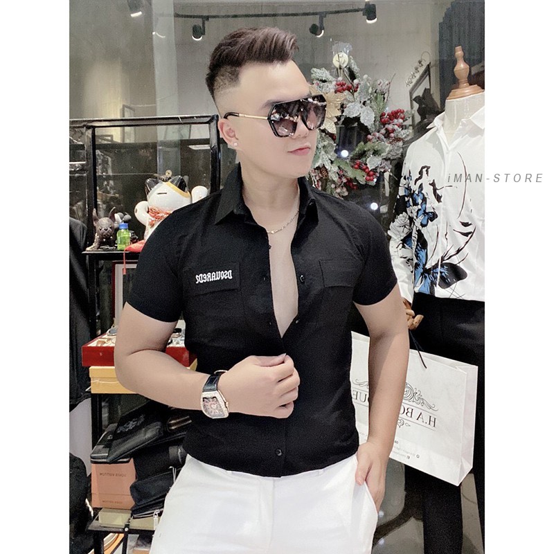Áo Sơ Mi Đũi Ngắn Tay Túi Hộp, Áo Sơ Mi Nam Hàn Quốc Chất Đũi DS-Squareds Siêu Mịn, Thoáng Mát | BigBuy360 - bigbuy360.vn