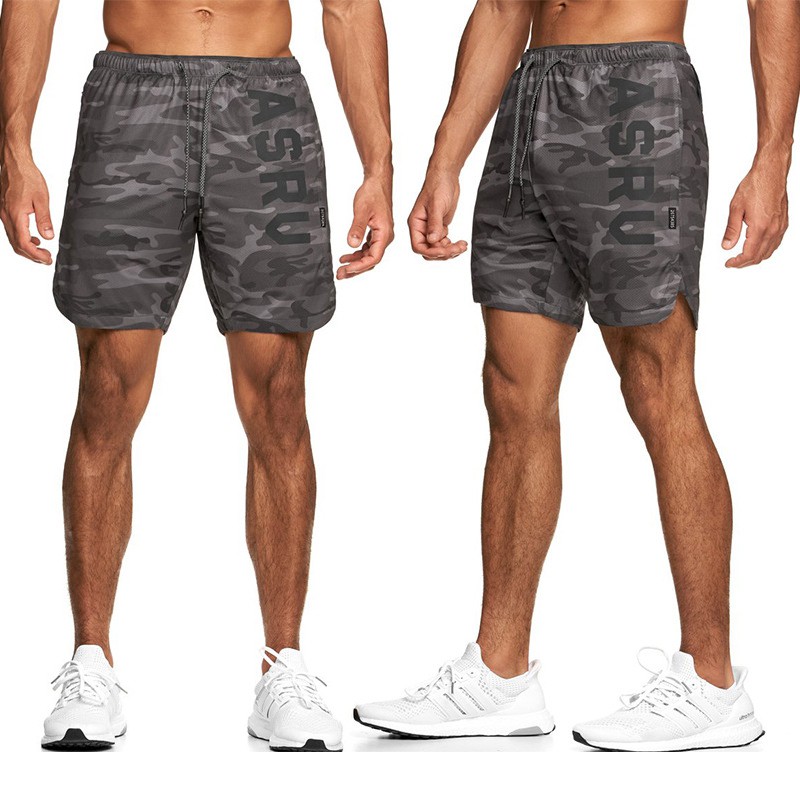 ASRV Men's Quick-drying Sports Shorts Jogging Shorts Beach Pants Camo shorts Zipper Pocket