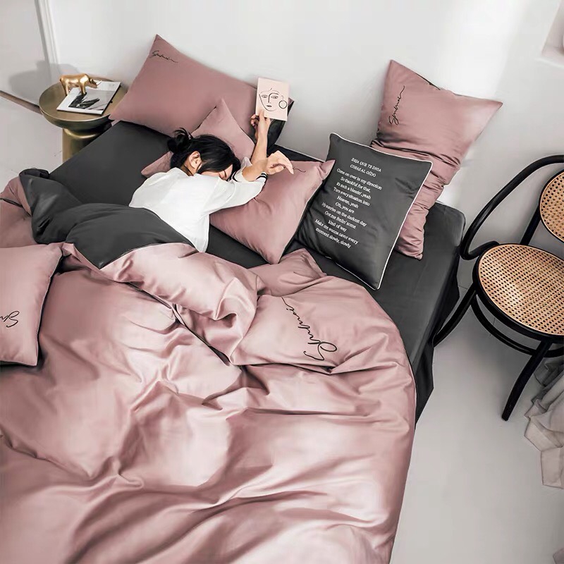 Bộ Chăn Ga GỐI LỤA TENCEL SUMOI Phối Màu | BigBuy360 - bigbuy360.vn