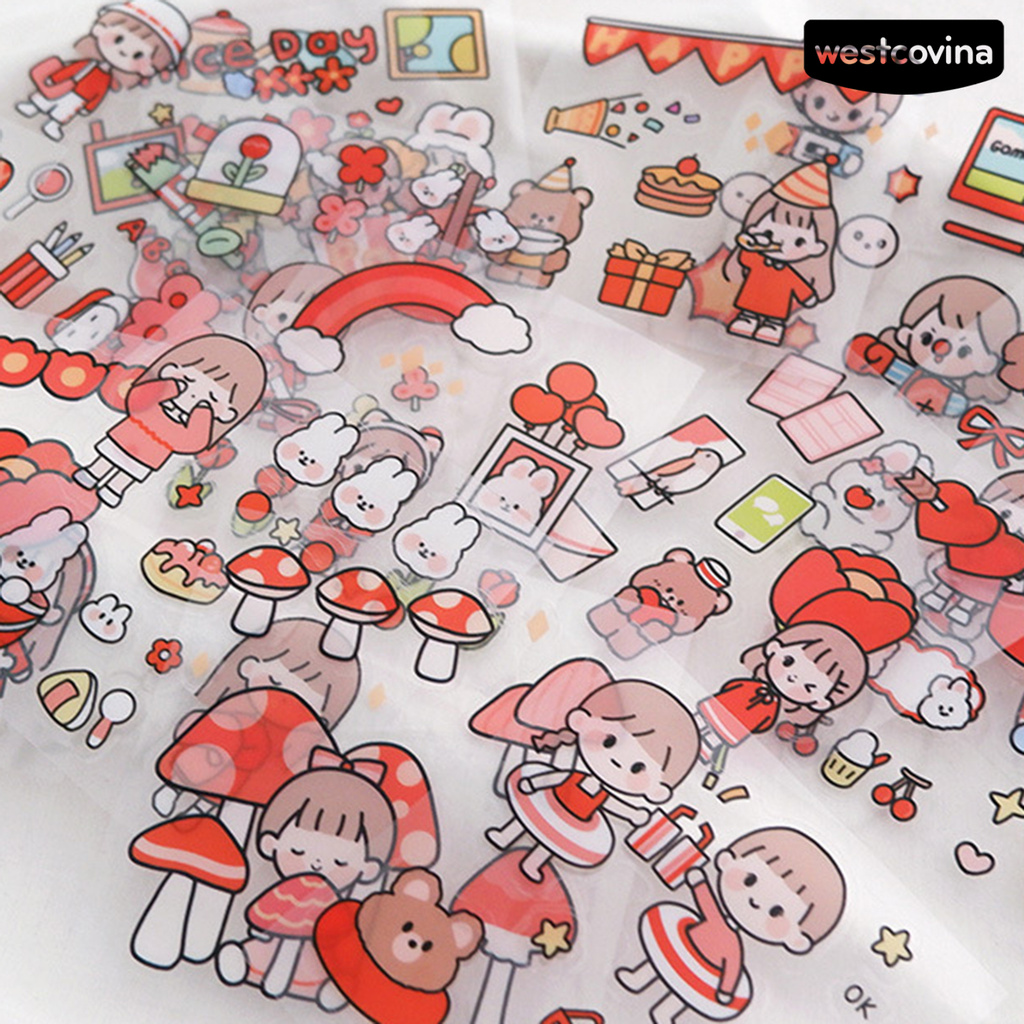 Bộ 100 miếng dán họa tiết nhân vật hoạt hình đáng yêu