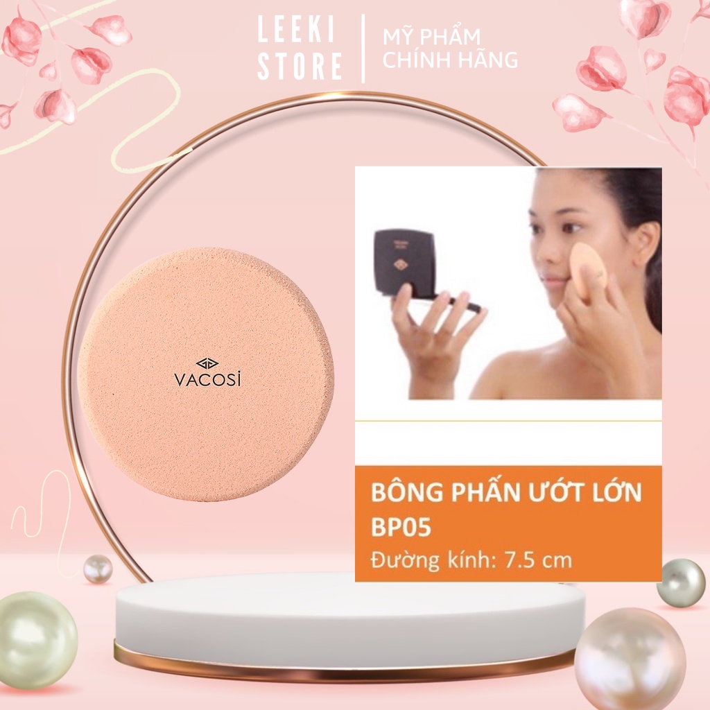 Bông phấn ướt tròn lớn Vacosi BP05