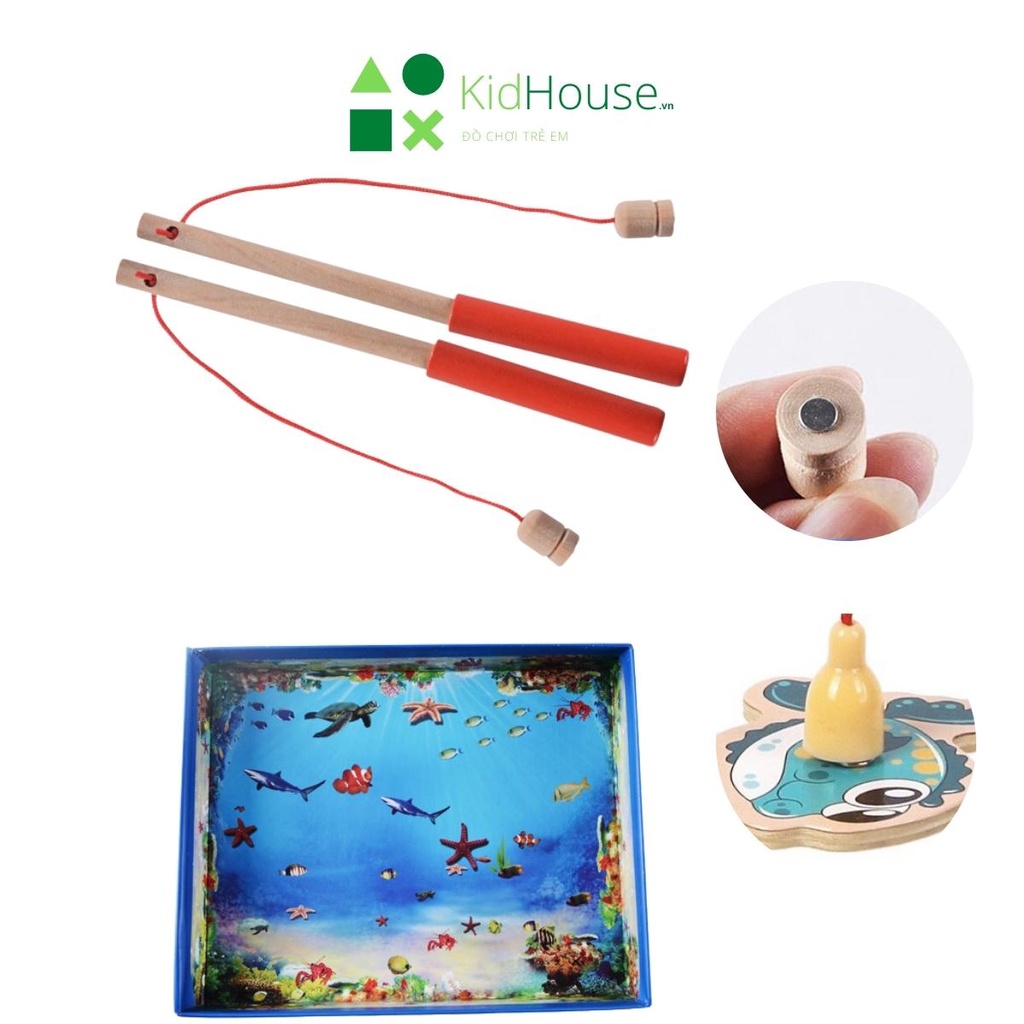 Bộ đồ chơi câu cá nam châm bằng gỗ cho bé thông minh, phát triển tư duy KidHouse.vn