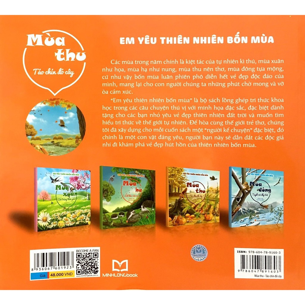 Sách Minh Long - Em Yêu Thiên Nhiên Bốn Mùa - Mùa Thu - Táo Chín Đỏ Cây