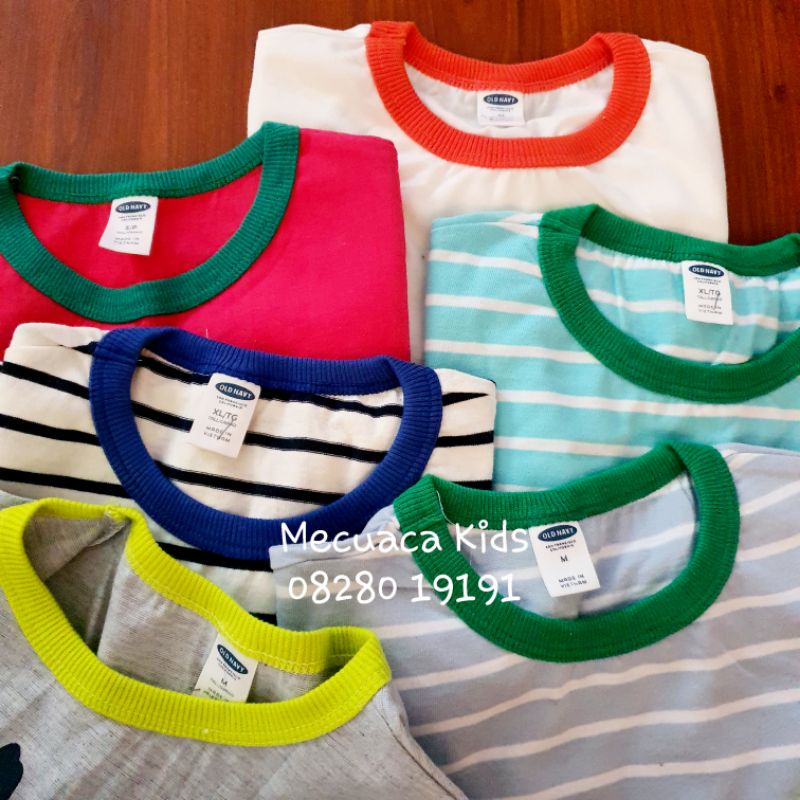 Áo phông cộc tay O.Navy cổ tròn cho bé trai bé gái hình sao, kẻ ngang