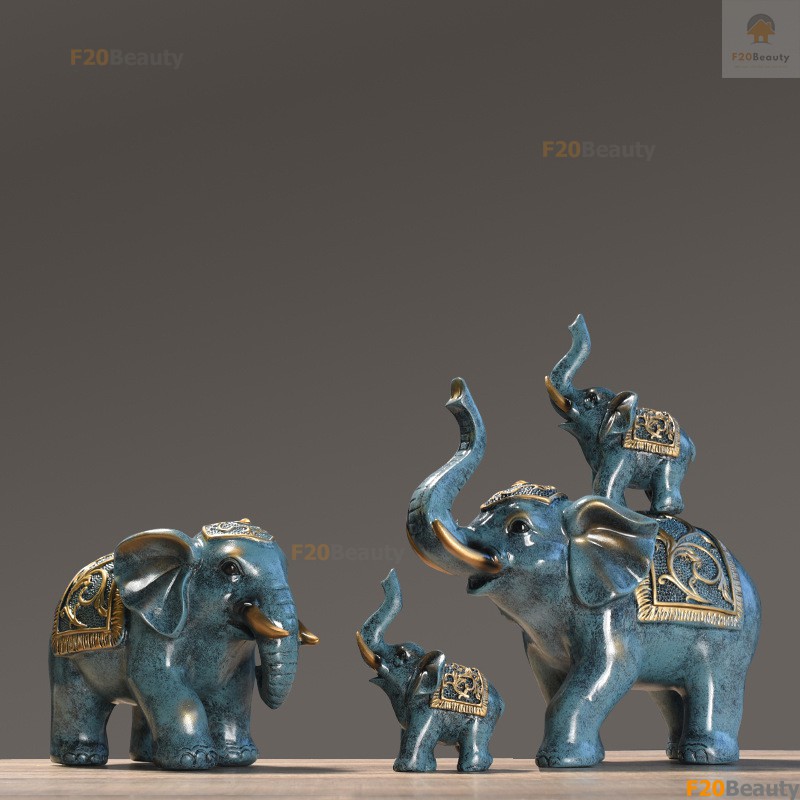 🐘Tượng Cặp Voi Decor 🐘 Đồ trang trí Nội Thất Phòng Khách, Phòng Ngủ Cao Cấp Đẹp Rẻ 💫 F20Beauty 💫 Phong cách hiện đại | BigBuy360 - bigbuy360.vn