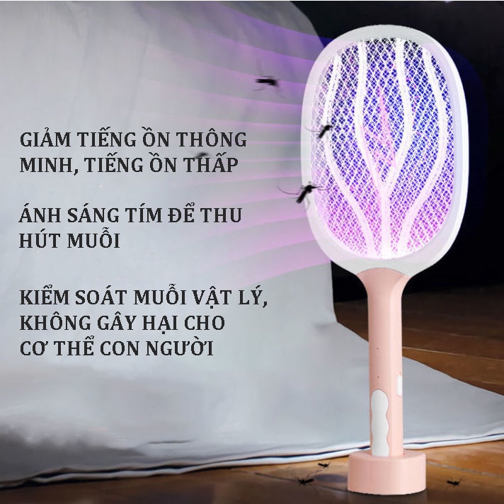 Vợt Muỗi kiêm Đèn Bắt Muỗi 2 trong 1 Pin sạc cao cấp1200 mah Vợt Muỗi Nakagami Bảo hành một năm （XQY83）