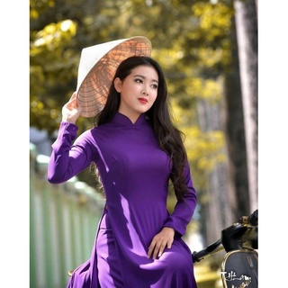 🌼Vải trơn lụa áo dài tím huế đồng phục