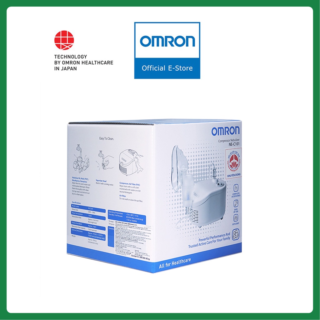 Máy Xông Khí Dung , Xông Mũi Họng Omron NE-C101 | Thương Hiệu Nhật Bản - Bảo Hành 24 Tháng