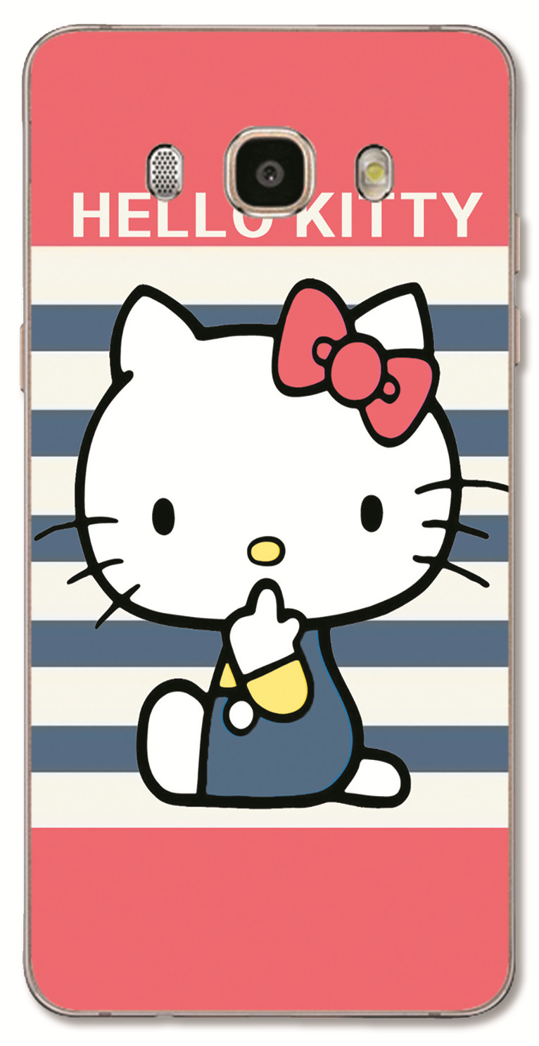 Samsung Galaxy A8 A7 A5 A3 On7 2015 /J2 Core INS Cute Cartoon Hello Kitty Soft Silicone TPU Phone Casing Lovely Funny Painting Graffiti Case Back Cover Couple