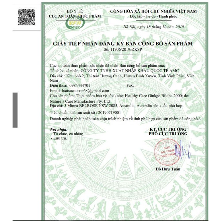 Viên uống Bổ não Ginkgo Biloba Healthy Care 2000mg - Thi Vũ | Thế Giới Skin Care