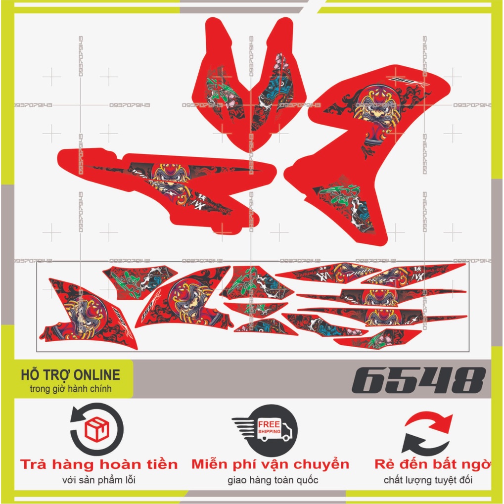 TEM RỜI WINNER X DARUMA DÁN XE ĐỎ -- SHIN DECAL 2