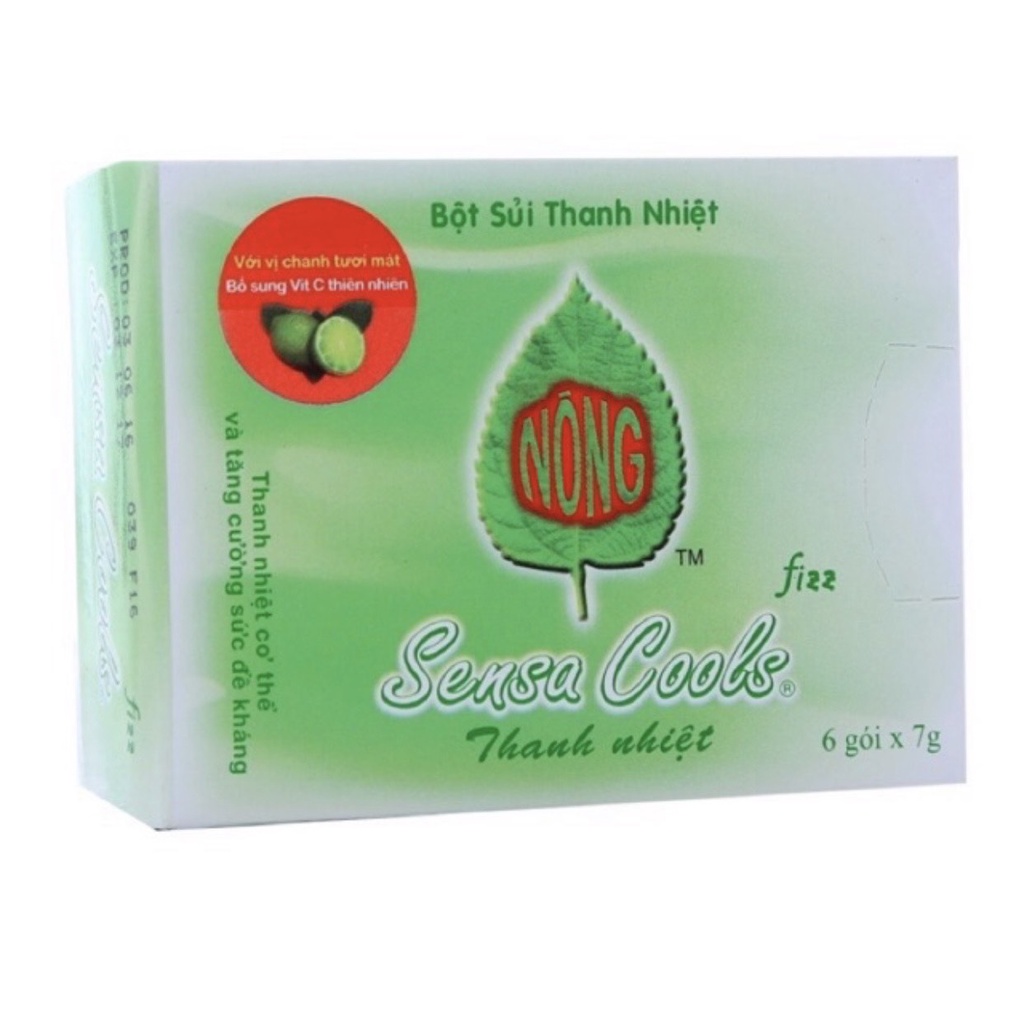 Bột sủi SensaCools giúp thanh nhiệt, tăng đề kháng hộp 6 gói, mẫu mới bổ sung Vitamin C