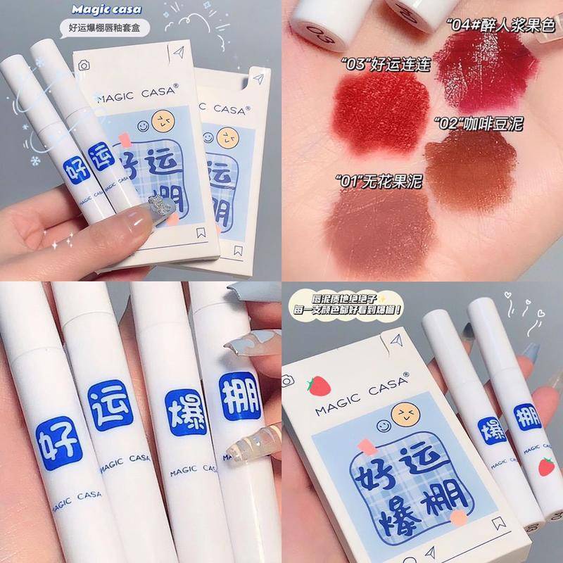 Set 4 son môi MAGIC CASA lâu trôi và chống thấm nước dành cho nữ