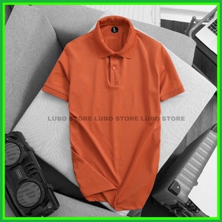 Áo thun nam polo cổ trụ cá sấu màu cam đất