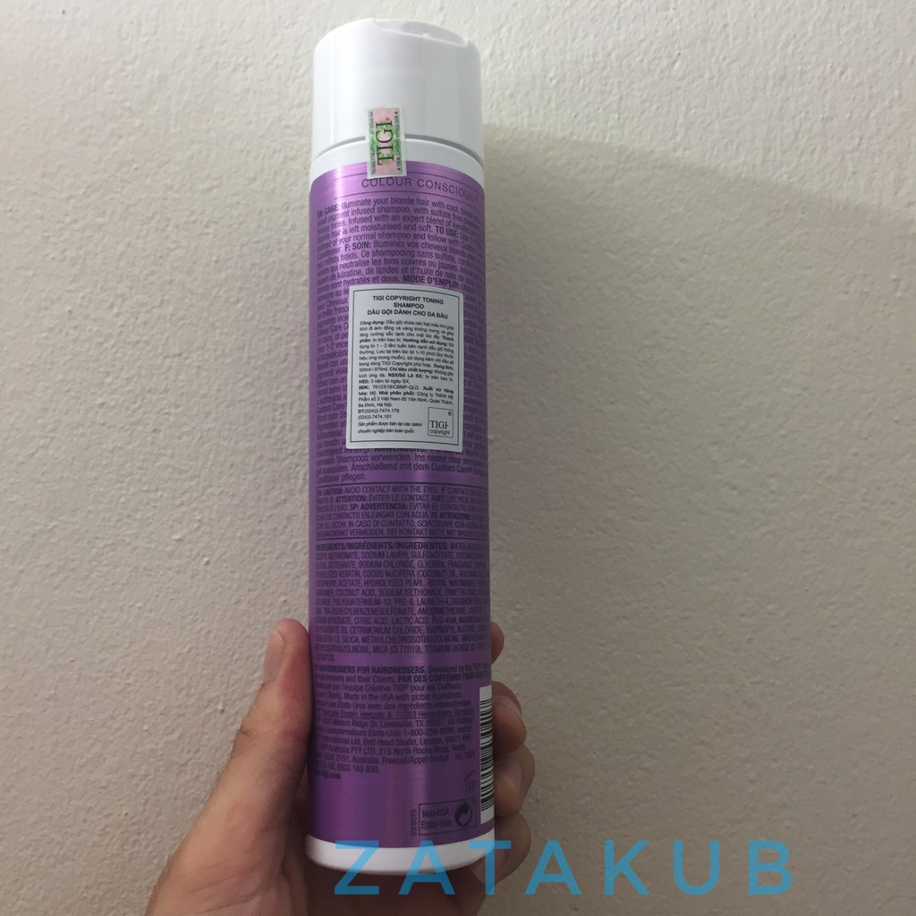 💖💖Dầu Gội Tím Khử Vàng Dành Cho Tóc Tẩy Tigi Copyright Toning Shampoo 300ml