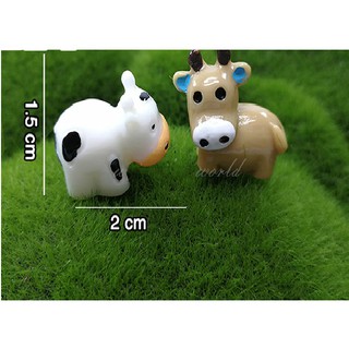 Phụ kiện tiểu cảnh - Bò sữa mini - 2 con